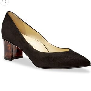 Sarah Flint Perfect Emma Black Suede and Leather 2 in Tortoise Block heels